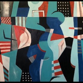 "Doris" (extended)  32" X 54"  acrylic on canvas